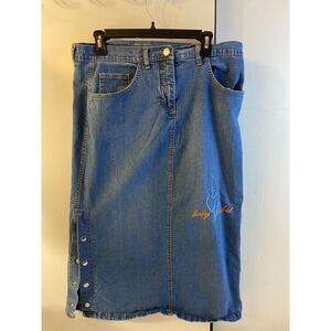 Baby Phat Jean Denim skirt 15/16 Y2K Vintage Maxi Cat logo